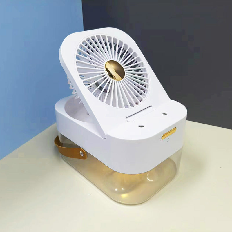 3-in-1 Portable USB Fan with Humidifier & Night Light for Cool Comfort Anywhere
