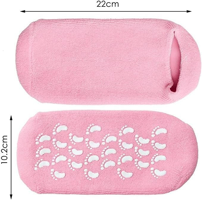 Moisturizing Gel Heel Socks for Cracked Feet & Dry Heels – Soft Cotton Spa Socks