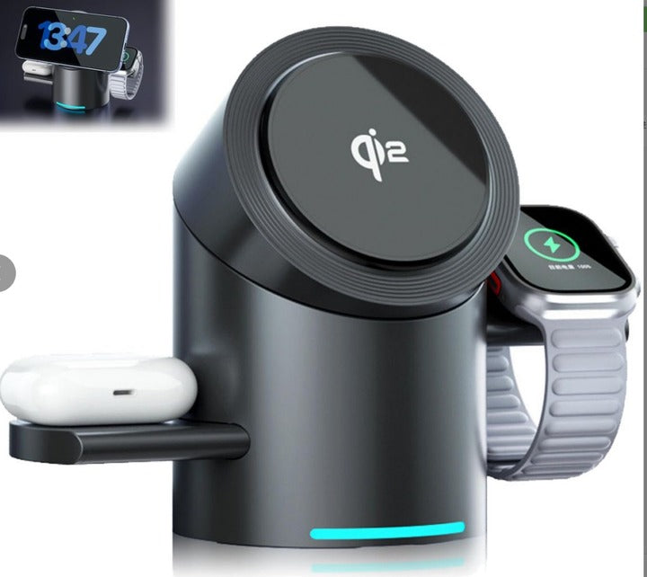3-in-1 Magnetic Wireless Charging Station for iPhone, AirPods & Apple Watch