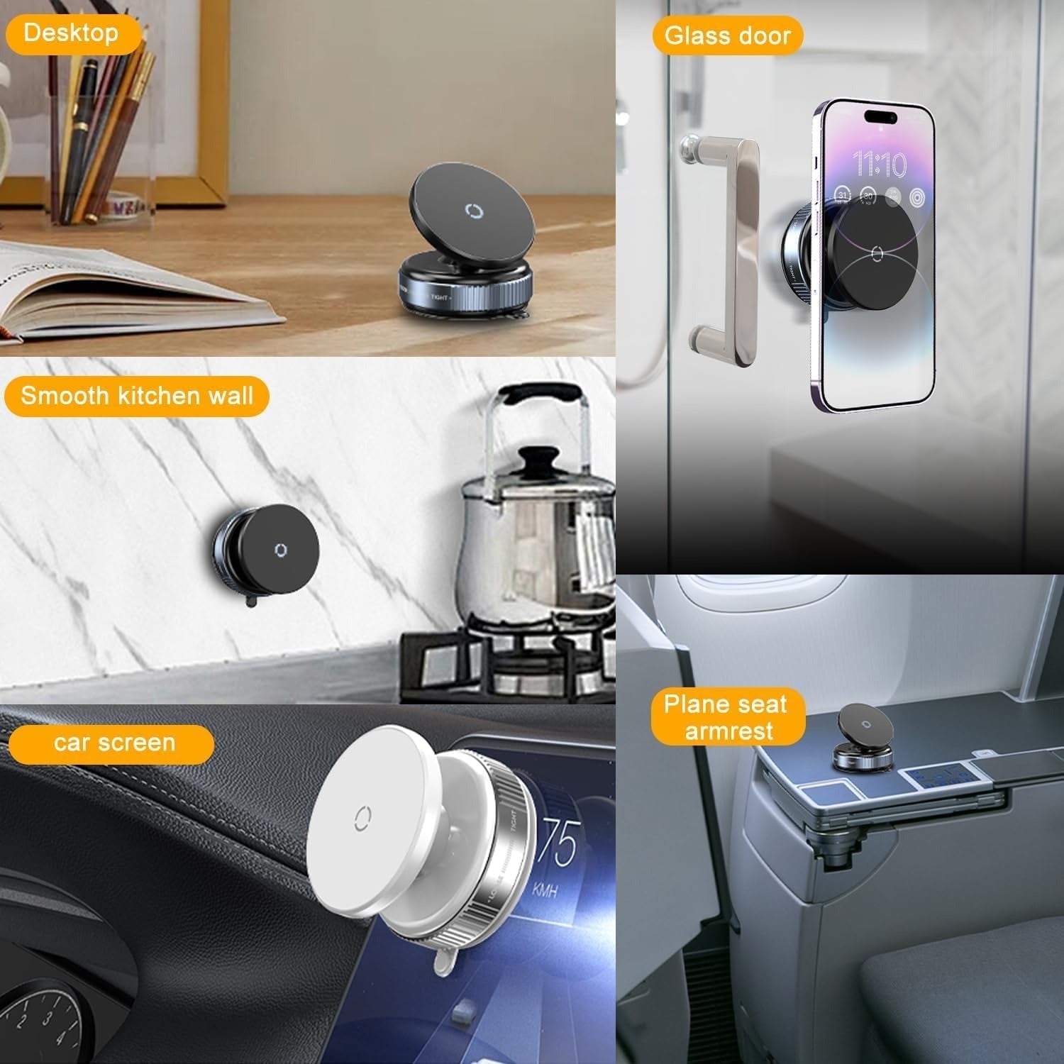 Magnetic 360° Rotating Car Mount Holder with Strong Grip for All Smartphones